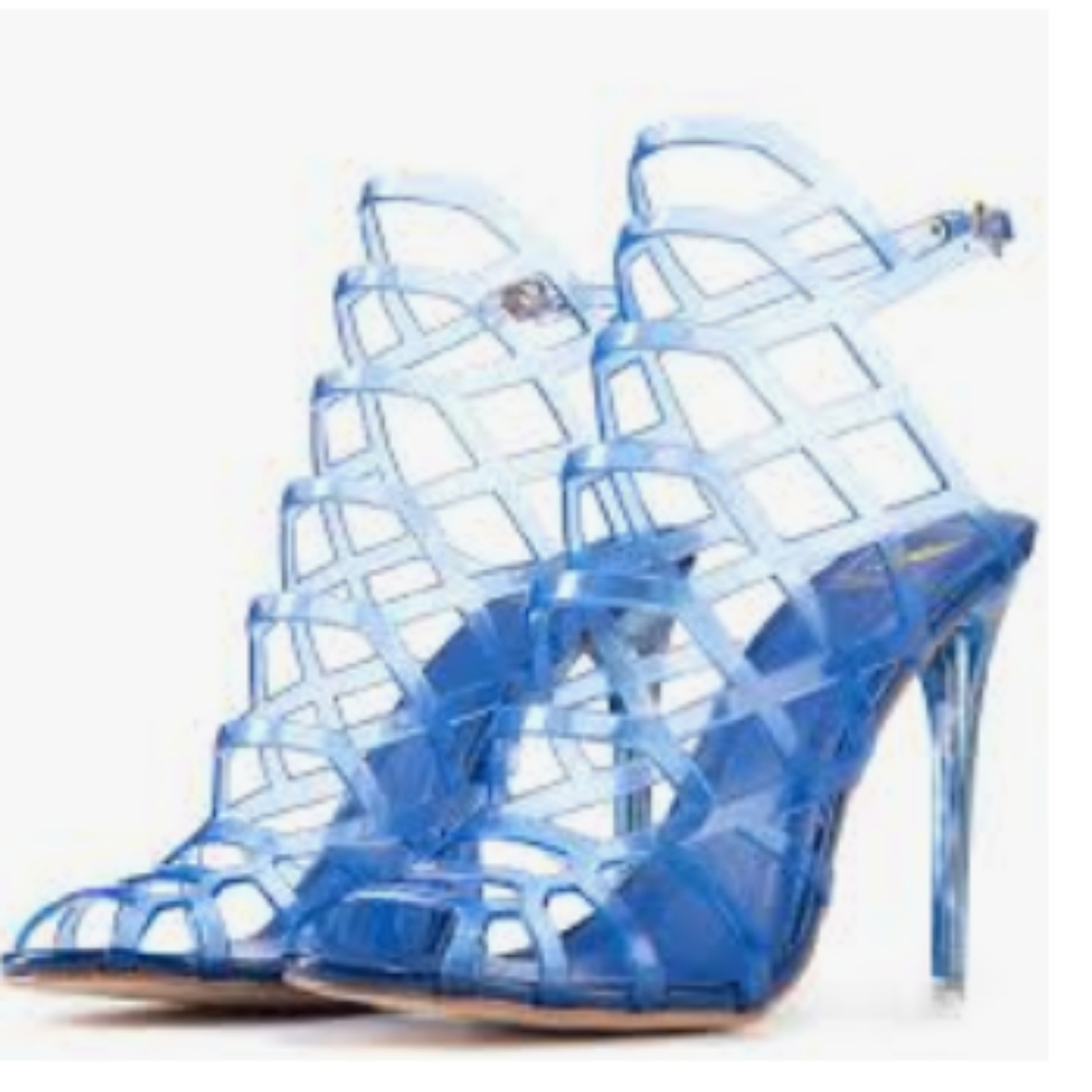 Blue High Heel Sandals